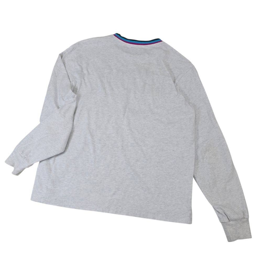 RIPNDIP Grey Long Sleeve T-Shirt Rainbow Logo Trim Size S - Picture 7 of 8